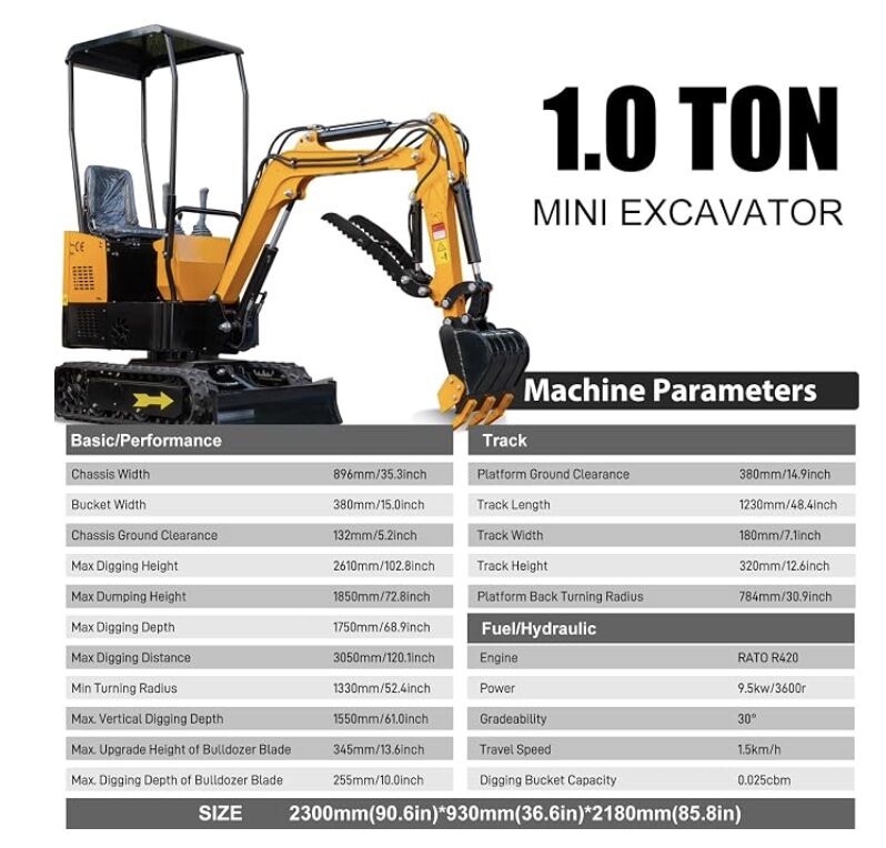 SD13 Mini X Excavator w manual Thumb- Rental - Image 3