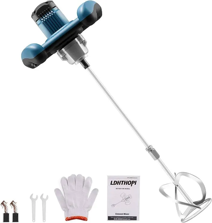 LDHTHOPI Cement Mixer, 2300W Electric Paint Mixer, Portable Mortar Mixer with 6 Adjustable Speed, 110V Handheld Mud Mixer for Mixing Mud, Cement, Mortar, Paint, Fodder - Rental
